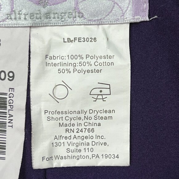 Disney Fairy Tale Weddings Alfred Angelo Ruffle Satin Eggplant Size 0 - like new - Picture 9 of 9